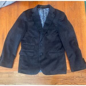 Isaac Mizrahi Kid Navy Blue Velvet Paisley tailored suit Jacket size 10